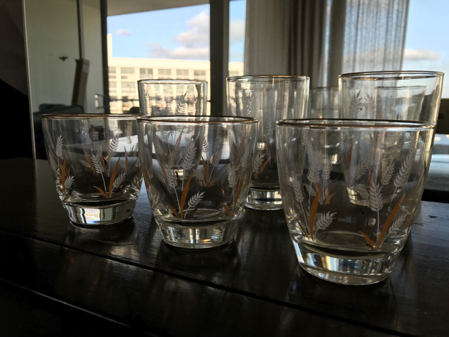 Set Of (6) Vintage Wheat Pattern Glasses [Photo 4]