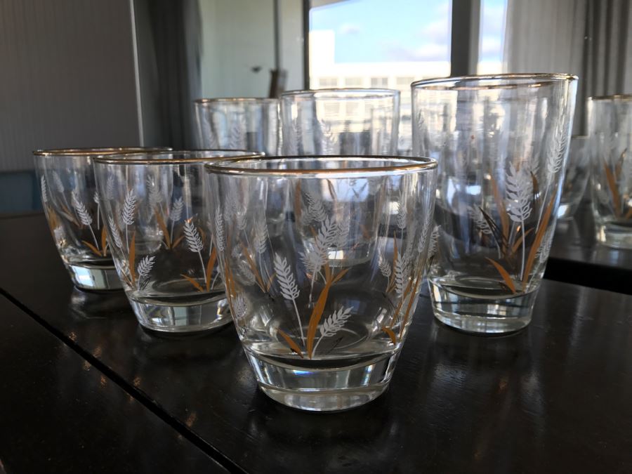 Set Of (6) Vintage Wheat Pattern Glasses [Photo 2]