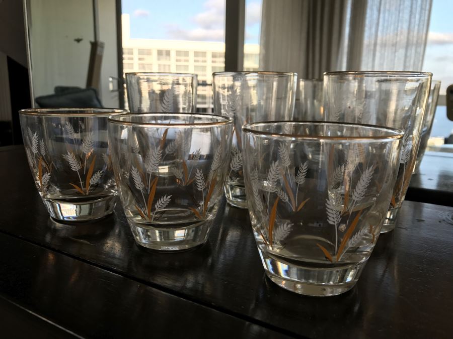 Set Of (6) Vintage Wheat Pattern Glasses [Photo 6]