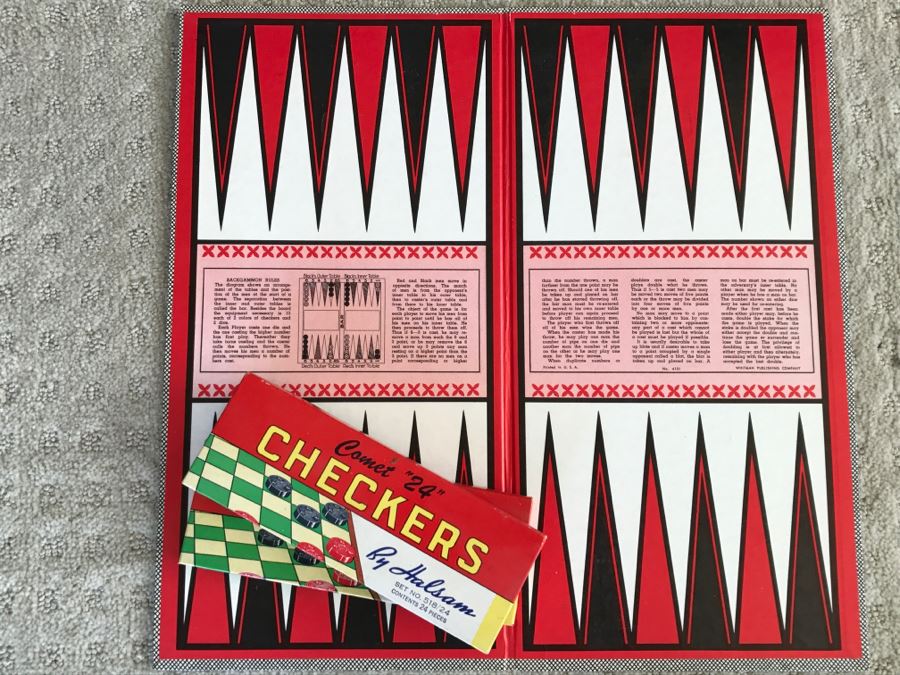 Vintage Wooden Checkers Set By Halsam Comet 24 [Photo 2]
