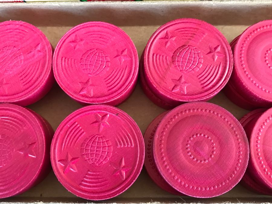 Vintage Wooden Checkers Set By Halsam Comet 24 [Photo 5]