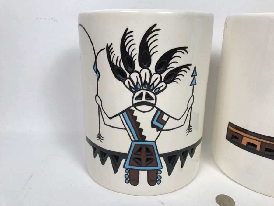 Pair Of Wall Mounted Light Fixtures With Native American Indian Design [Photo 6]