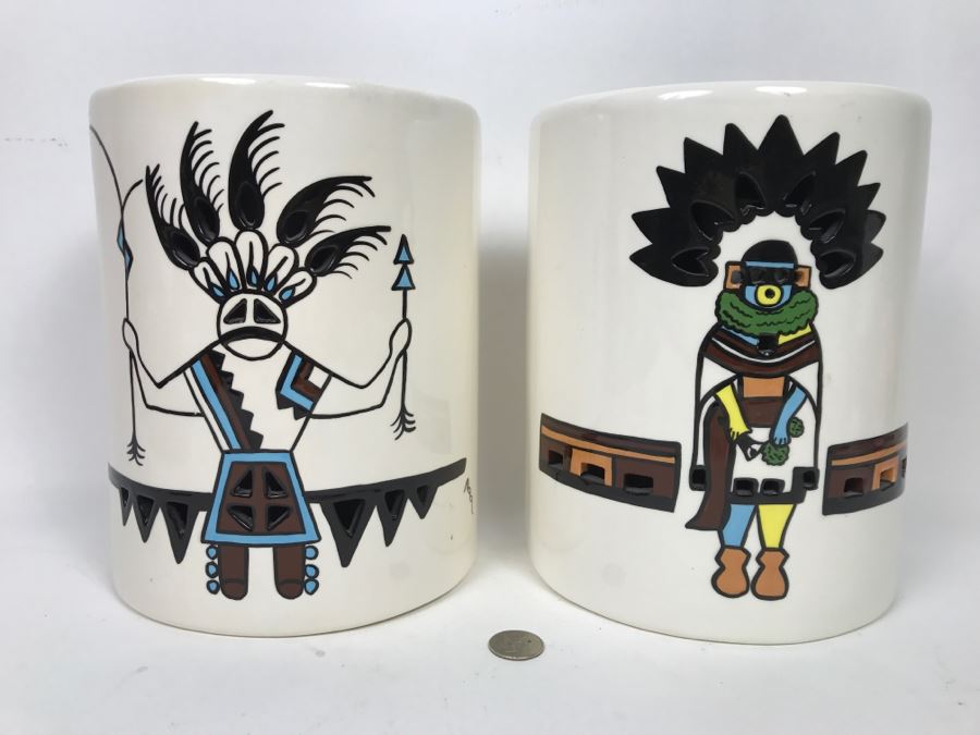 Pair Of Wall Mounted Light Fixtures With Native American Indian Design [Photo 2]