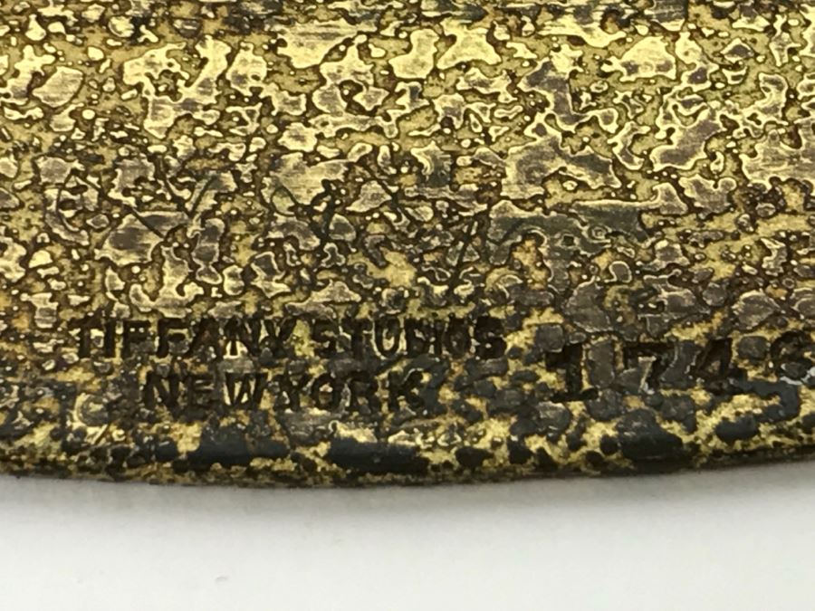 Vintage 1905-1910 Tiffany Studios New York Metal Gold Bronze Color Plate 1746 [Photo 13]