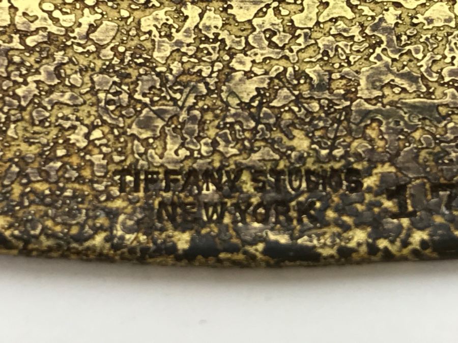 Vintage 1905-1910 Tiffany Studios New York Metal Gold Bronze Color Plate 1746 [Photo 10]