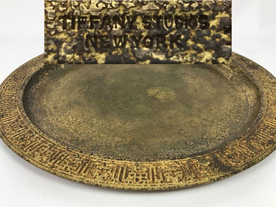 Vintage 1905-1910 Tiffany Studios New York Metal Gold Bronze Color Plate 1746 [Photo 14]