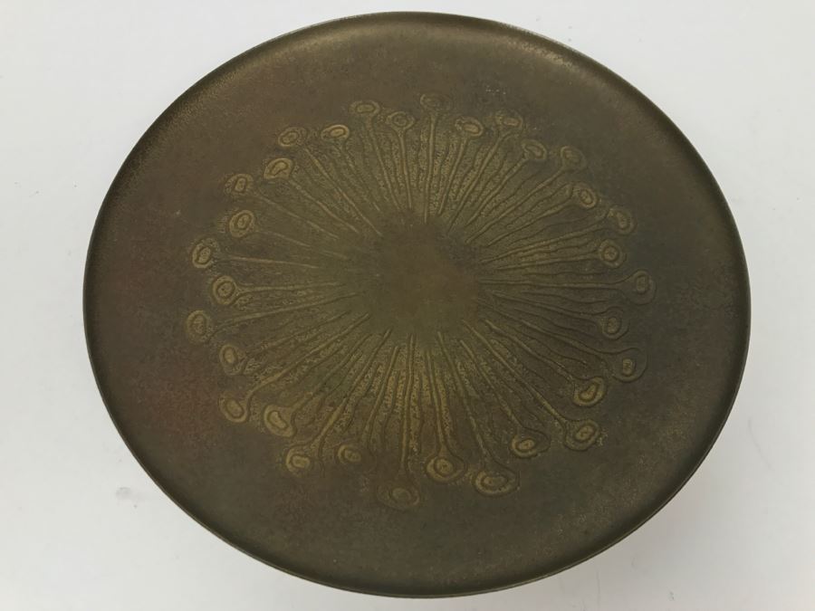 Vintage 1905-1910 Tiffany Studios New York Art Nouveau Bronze Dore Round Footed Dish 1732 [Photo 3]