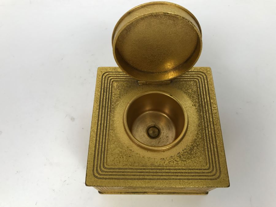 Vintage 1905-1910 Tiffany Studios New York Bronze Desk Art Inkwell 1801