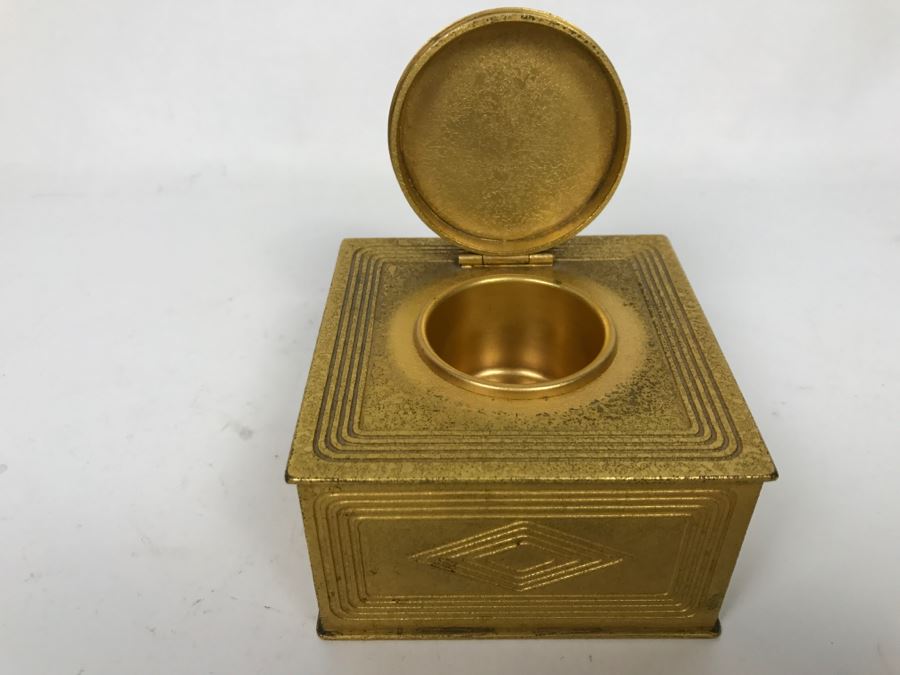 Vintage 1905-1910 Tiffany Studios New York Bronze Desk Art Inkwell 1801