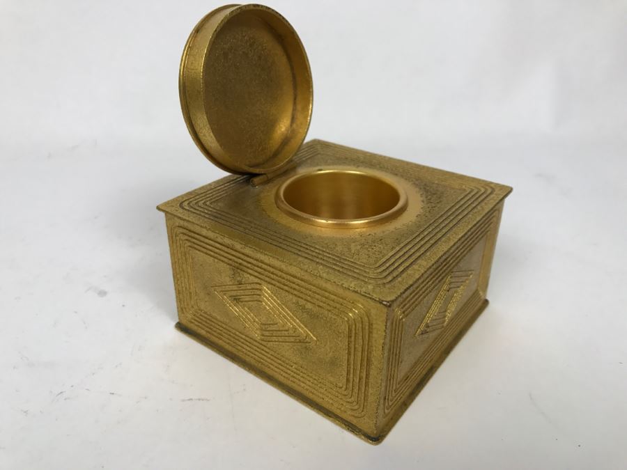 Vintage 1905-1910 Tiffany Studios New York Bronze Desk Art Inkwell 1801