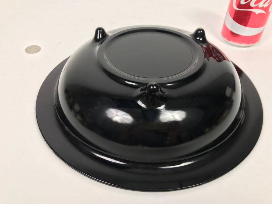 Footed Amethyst Glass Bowl With Floral Relief Design [Photo 9]