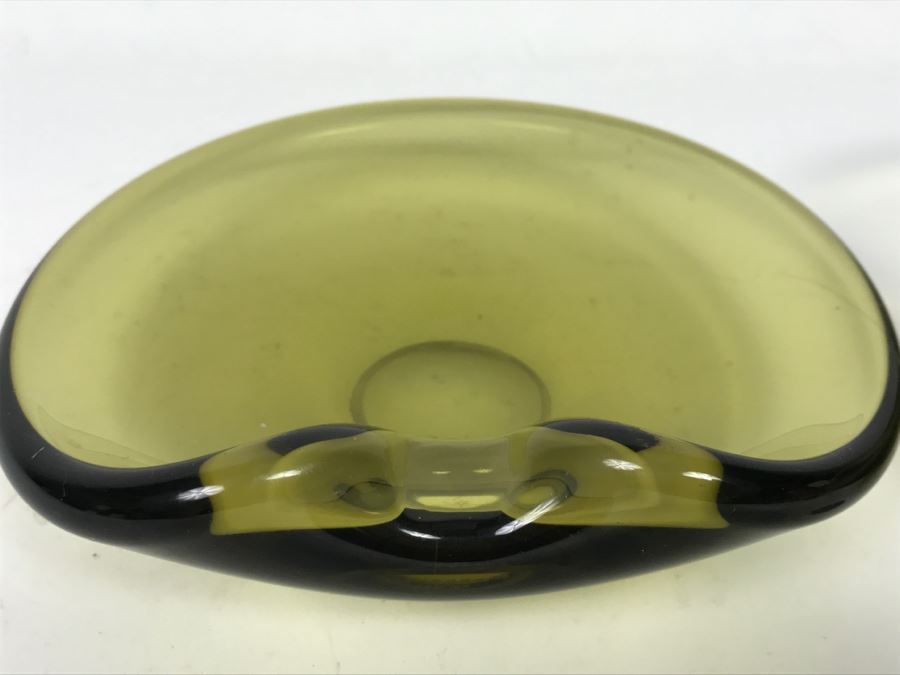 Pair Of Danish Mid-Century 1959 Signed Holmegaard Glass Ashtrays [Photo 8]