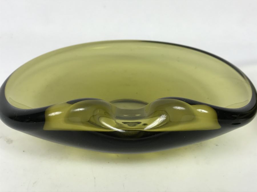 Pair Of Danish Mid-Century 1959 Signed Holmegaard Glass Ashtrays [Photo 7]