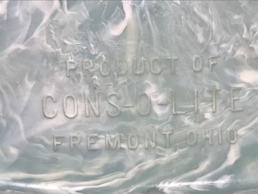 Vintage Art Deco Cons-O-Lite Vanity Makeup Mirror Swivels 2 Sided Mirror Marbelized Plastic [Photo 8]