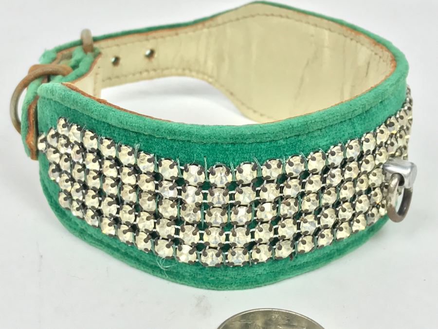 Vintage Bling Dog Collar By Connies Collars Hollywood, Calif