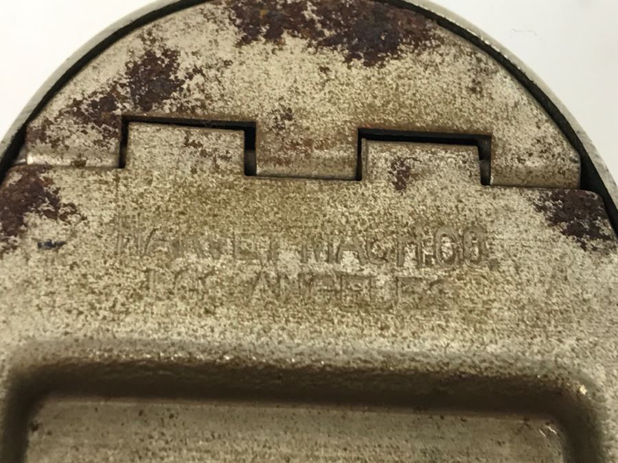 Vintage Metal Advertising California Bank, River Rouge Licensed Peddler 1929 License Plate, Vintage Oasis Filter Cigarette Lighter And Chevy Car Grille Emblem [Photo 18]