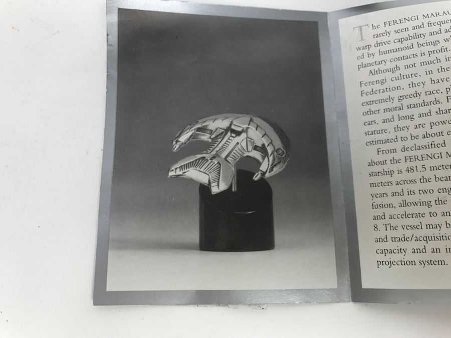 Sterling Silver STAR TREK Starship Collection The Ferengi Marauder With Stand The Franklin Mint 31g Of Sterling Silver [Photo 7]