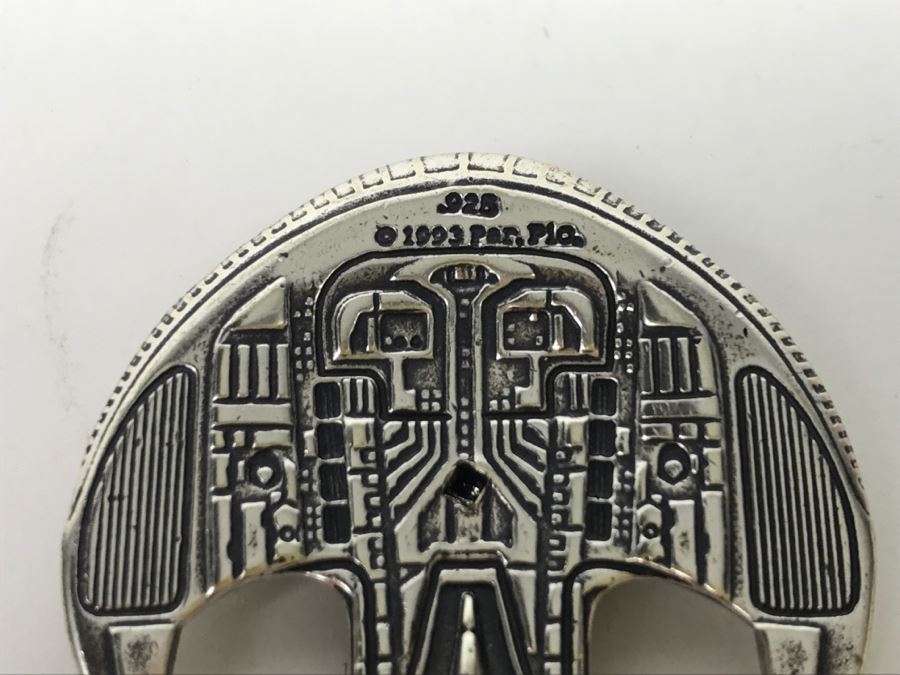 Sterling Silver STAR TREK Starship Collection The Ferengi Marauder With Stand The Franklin Mint 31g Of Sterling Silver [Photo 11]