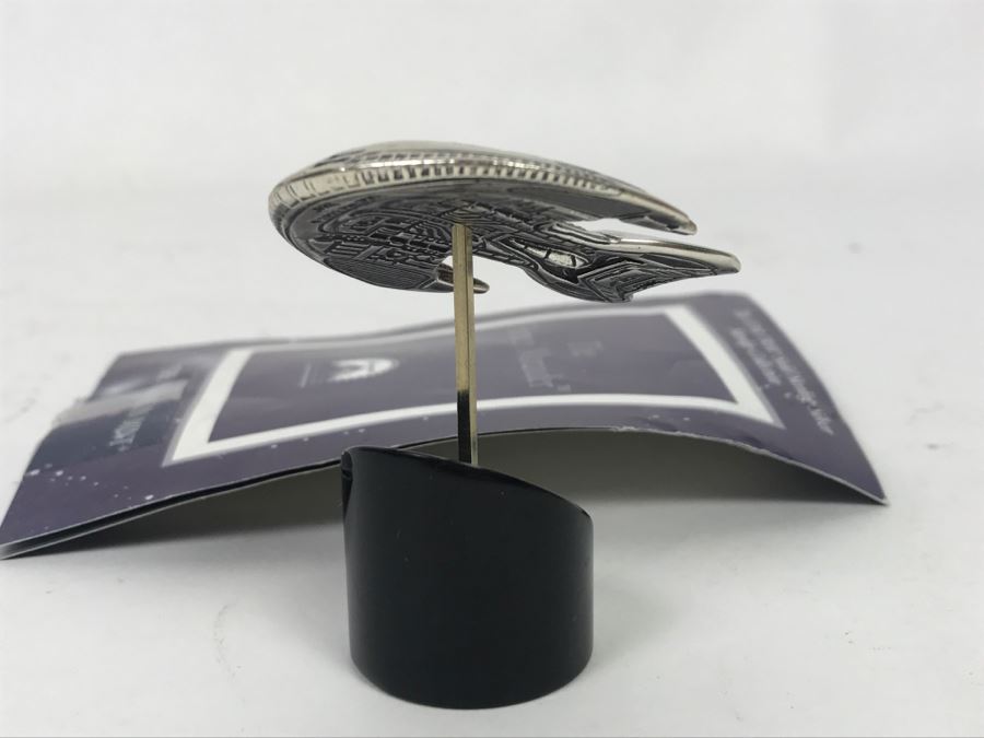 Sterling Silver STAR TREK Starship Collection The Ferengi Marauder With Stand The Franklin Mint 31g Of Sterling Silver [Photo 5]