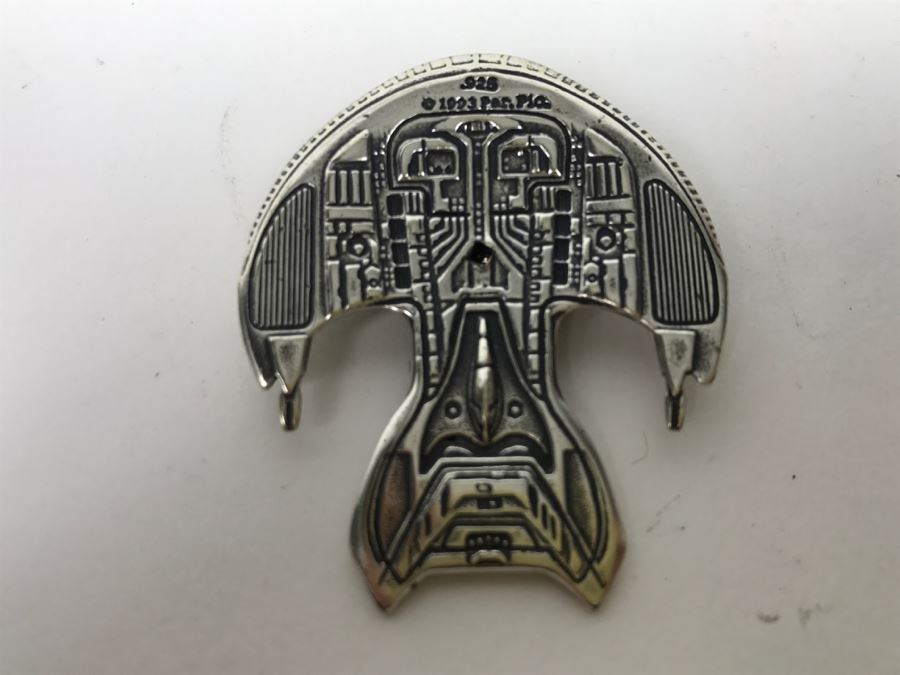 Sterling Silver STAR TREK Starship Collection The Ferengi Marauder With Stand The Franklin Mint 31g Of Sterling Silver [Photo 10]