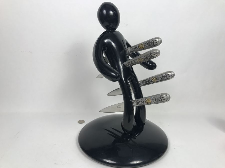 The Ex Voodoo 5-Knife Holder Black Base Raffaele Iannello - Does Not Include Knives