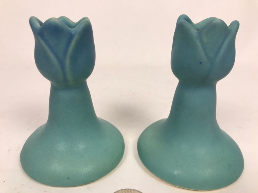 Vintage Van Briggle Pottery Candle Holders Colorado Springs, CO [Photo 5]