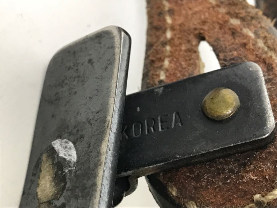 Pair Of Vintage Korean Spurs And Sterling Silver Mother Of Pearl Inlay Belt Buckle Made In Mexico 52g Sterling Silver [Photo 13]