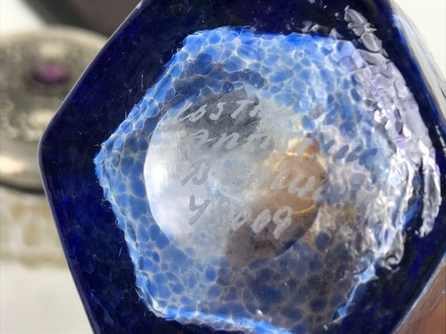 Trinket Box With Sterling Silver Lid (7g Sterling), Signed Perfume Bottle And Vintage Hair Comb - Does Not Include Stand [Photo 13]