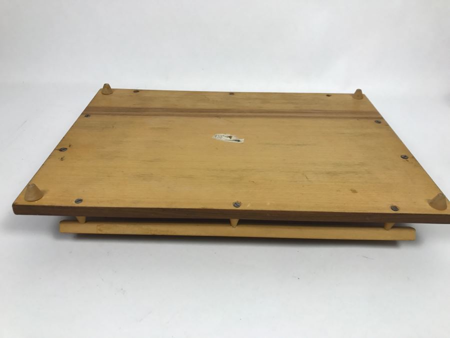 Vintage Geometric Wooden Inlay Footed Tray And Organic Wood Cork Screw [Photo 10]