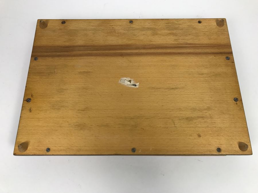 Vintage Geometric Wooden Inlay Footed Tray And Organic Wood Cork Screw [Photo 9]