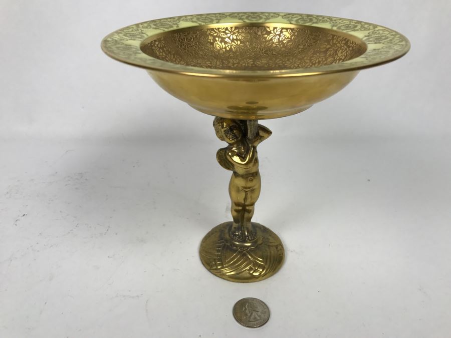Vintage Gilt Footed Cherub Dish Bowl [Photo 1]