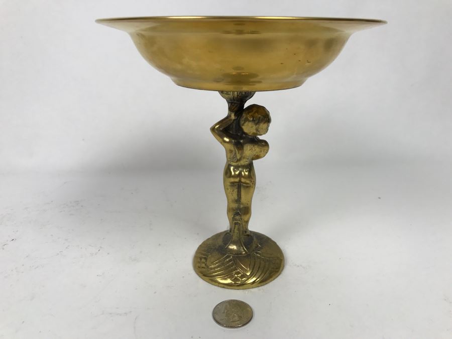 Vintage Gilt Footed Cherub Dish Bowl [Photo 7]