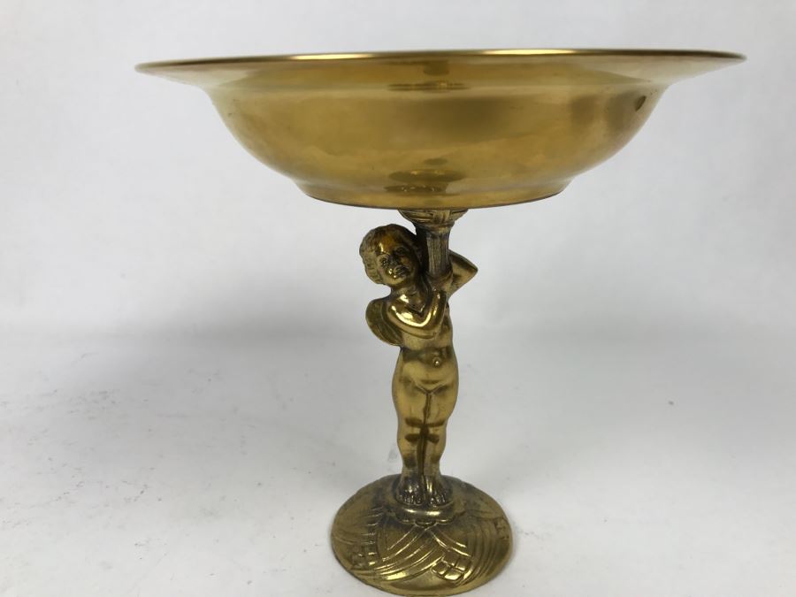 Vintage Gilt Footed Cherub Dish Bowl [Photo 2]