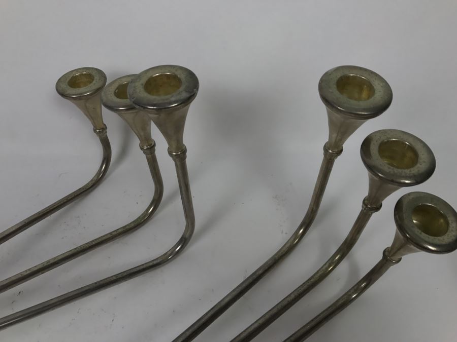 Pair Of Silver Tone Candle Holders [Photo 4]