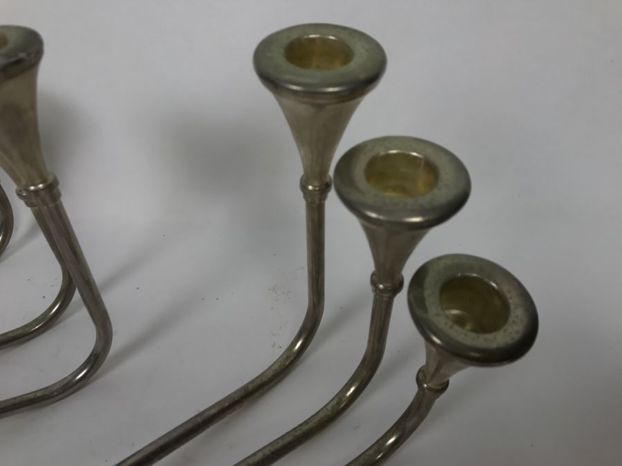 Pair Of Silver Tone Candle Holders [Photo 5]