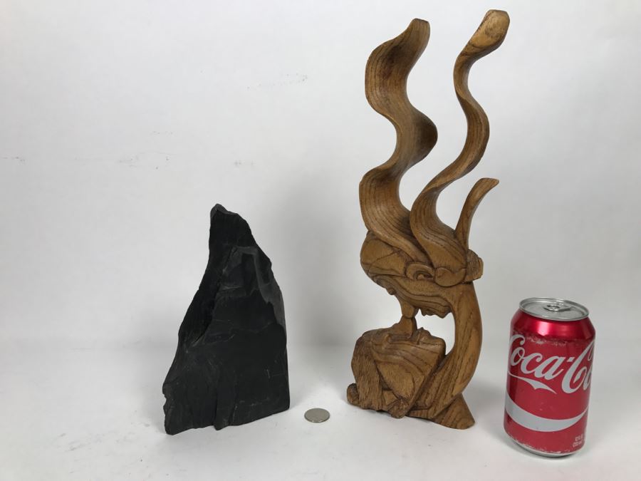 Natural Rock Sculpture And Carved Wood Man And Woman Sculpture [Photo 16]