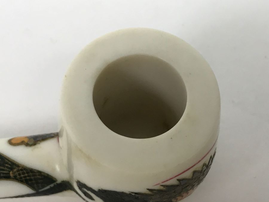 Signed Japanese Inlay Dragon Serpent Smoking Pipe [Photo 12]