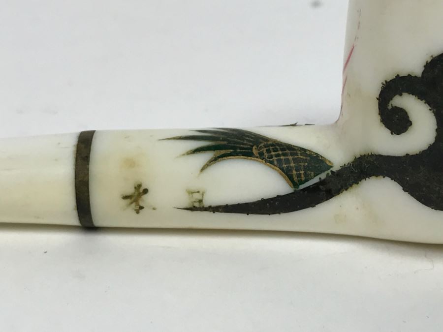 Signed Japanese Inlay Dragon Serpent Smoking Pipe [Photo 10]