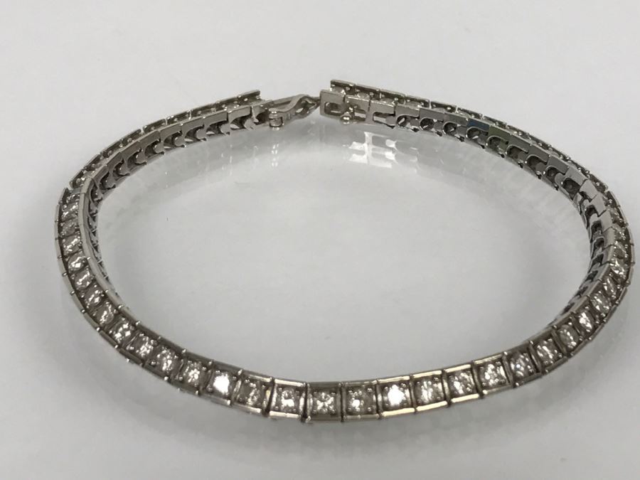 14K White Gold Tennis Bracelet 2.33CTTW Apx Si-2 To I-1 G-I Color 13.0g FMV $2,400 [Photo 12]