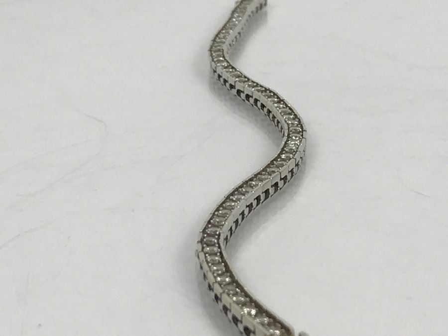 14K White Gold Tennis Bracelet 2.33CTTW Apx Si-2 To I-1 G-I Color 13.0g FMV $2,400 [Photo 24]