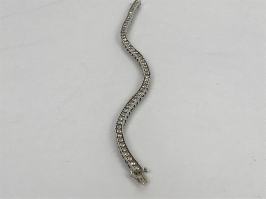 14K White Gold Tennis Bracelet 2.33CTTW Apx Si-2 To I-1 G-I Color 13.0g FMV $2,400 [Photo 23]
