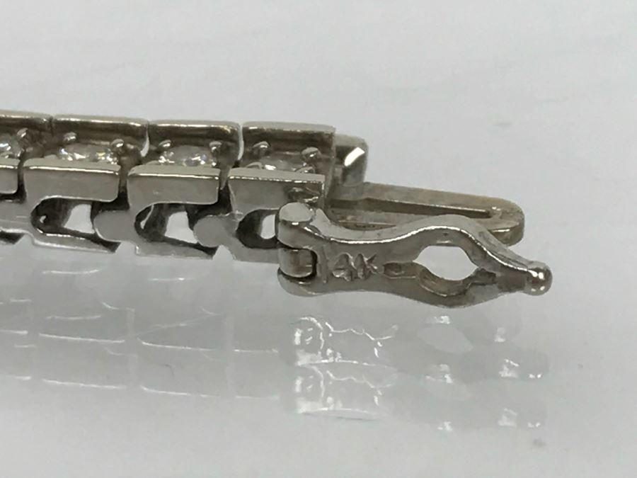 14K White Gold Tennis Bracelet 2.33CTTW Apx Si-2 To I-1 G-I Color 13.0g FMV $2,400 [Photo 19]