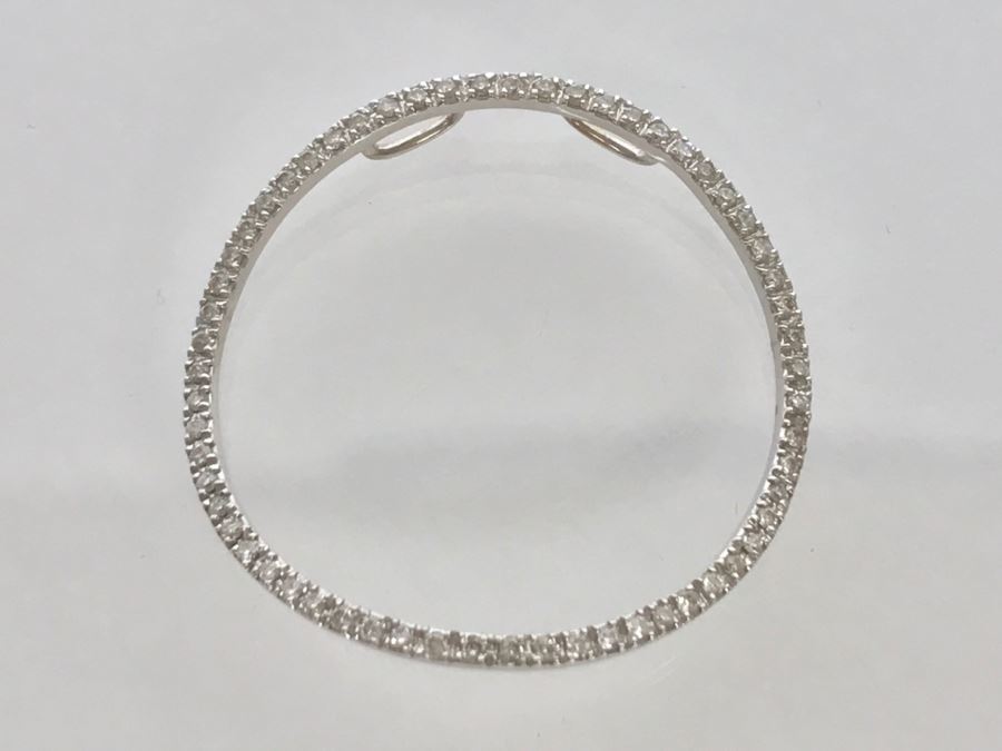 14K White Gold Diamond Circular Pendant 0.5CTTW Si-2 To I-1 Color G-I 1.7g FMV $350 [Photo 6]