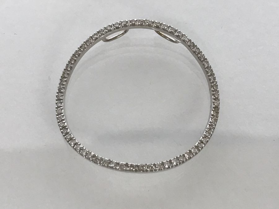 14K White Gold Diamond Circular Pendant 0.5CTTW Si-2 To I-1 Color G-I 1.7g FMV $350 [Photo 5]