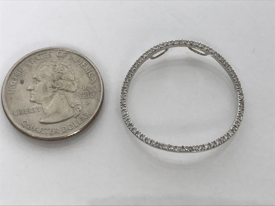 14K White Gold Diamond Circular Pendant 0.5CTTW Si-2 To I-1 Color G-I 1.7g FMV $350 [Photo 7]