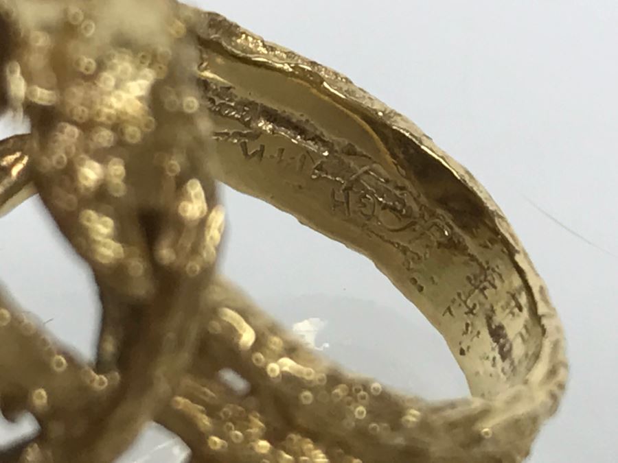 JUST ADDED - Stunning Chunky 14K Yellow Gold Seed Pearl Ring 18.3g FMV $900 [Photo 15]