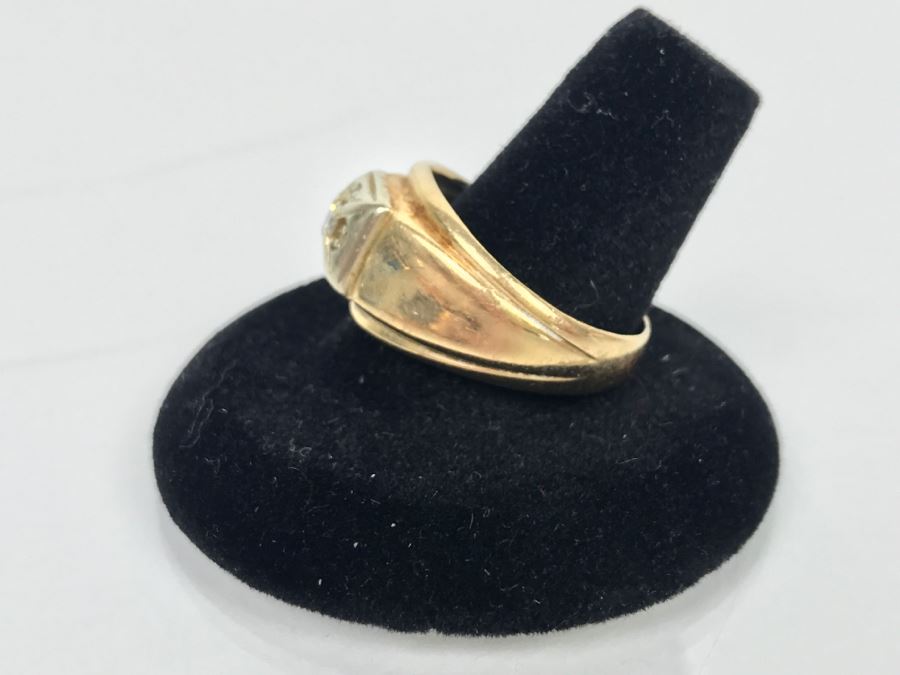JUST ADDED - 14K Yellow Gold Diamond Ring 7g .17CT Dia Si-1 H-I FMV $250 [Photo 3]