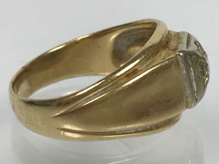 JUST ADDED - 14K Yellow Gold Diamond Ring 7g .17CT Dia Si-1 H-I FMV $250 [Photo 5]