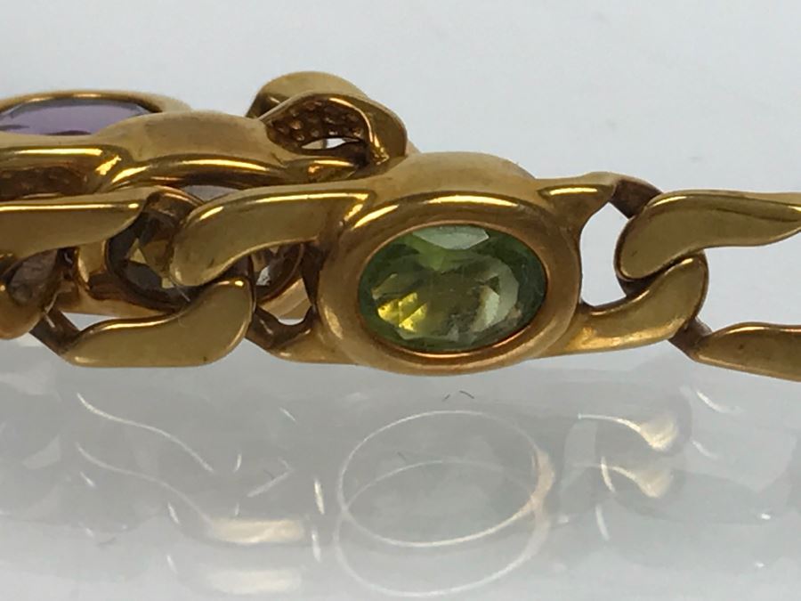 JUST ADDED - 14K Yellow Gold Bracelet With Amethyst And Peridot 13.9g FMV $695 [Photo 12]