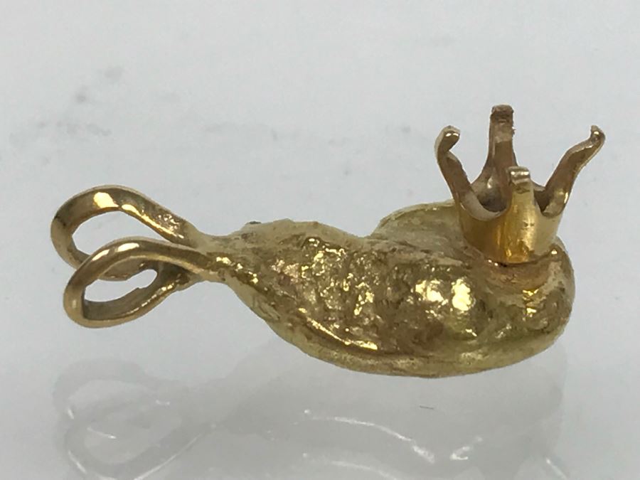 JUST ADDED - 14K Yellow Gold Nugget Pendant Ready For Stone 4.1g FMV $102 [Photo 3]